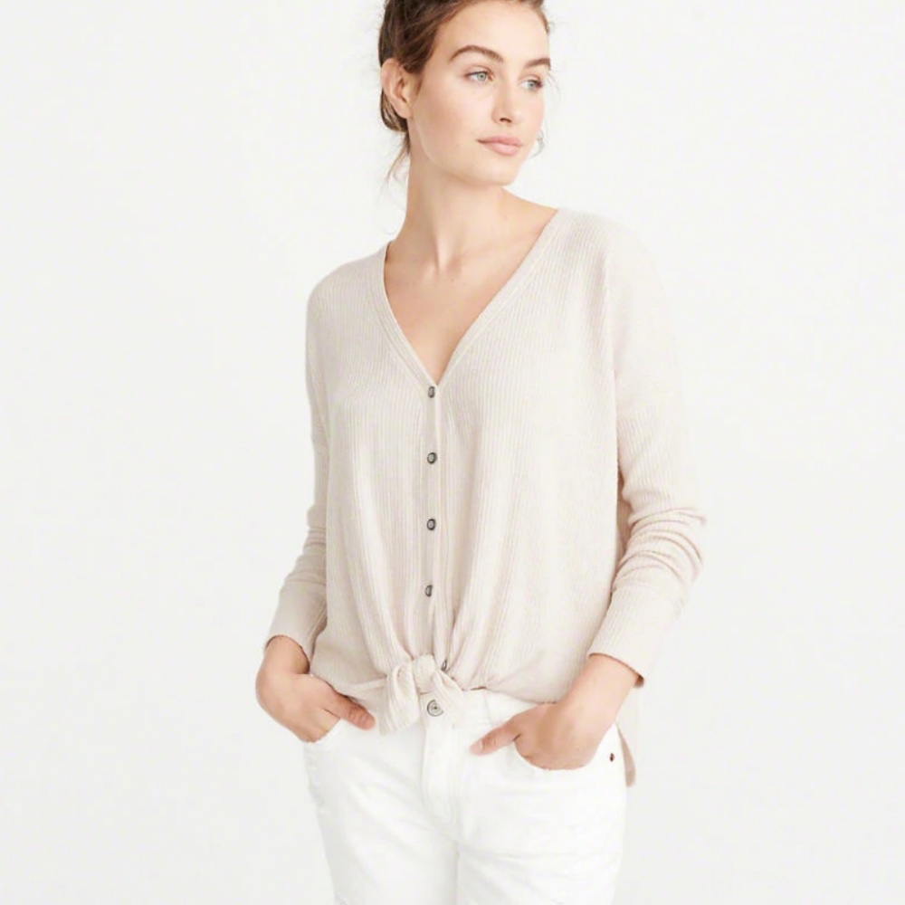 Abercrombie Tie-Front Button-Up Top - image 2